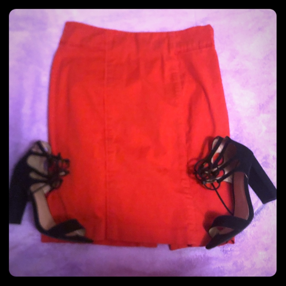 New York and Company (Orange Pencil Skirt)